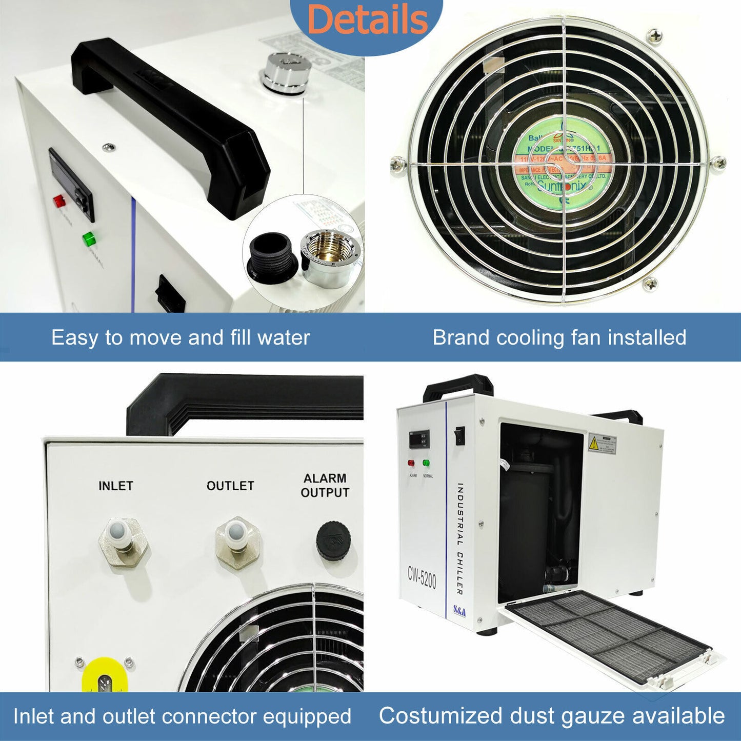 Wasserkühler & Chiller für 80W-150W CO2 Laser Cutter | CW-5200
